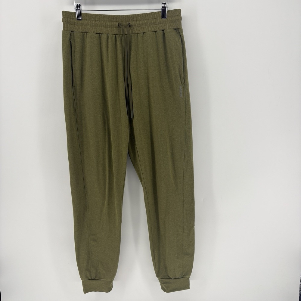 Fabletics Olive Green Athletic Jogger Pants Men L 31X28 Stretch Active Gym Tech